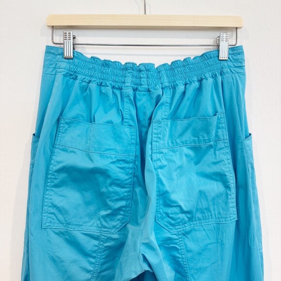 Maeve Clean Balloon Trouser Elastic Waist Cargo Pants Blue Baggy Anthropologie 8 - Picture 8 of 10